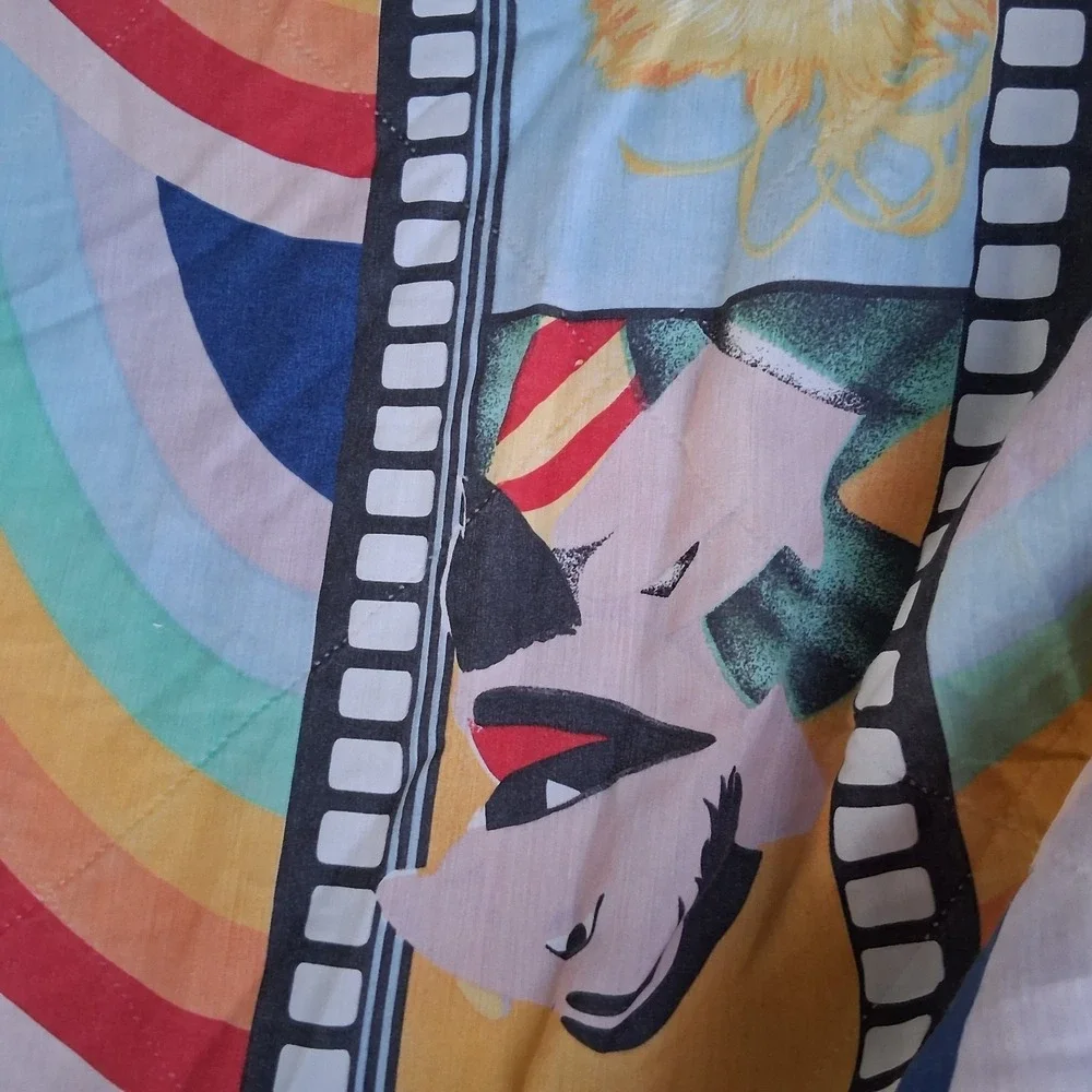 Rare Vintage 70s 80s Sesame Street Muppets Rainbow Twin Comforter Super...